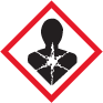 Farosymbol enligt det globala varningsystemet, GHS, för när något är farligt för hälsan.