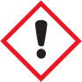 Farosymbol enligt det globala varningsystemet GHS för när något är irriterande för huden.